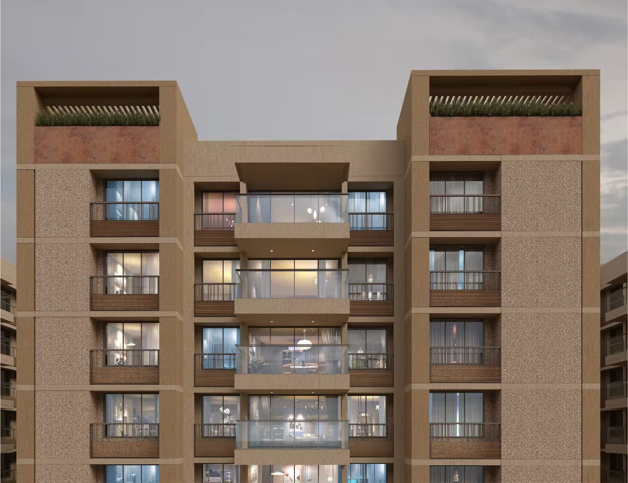 Modern residential building with elegant architecture