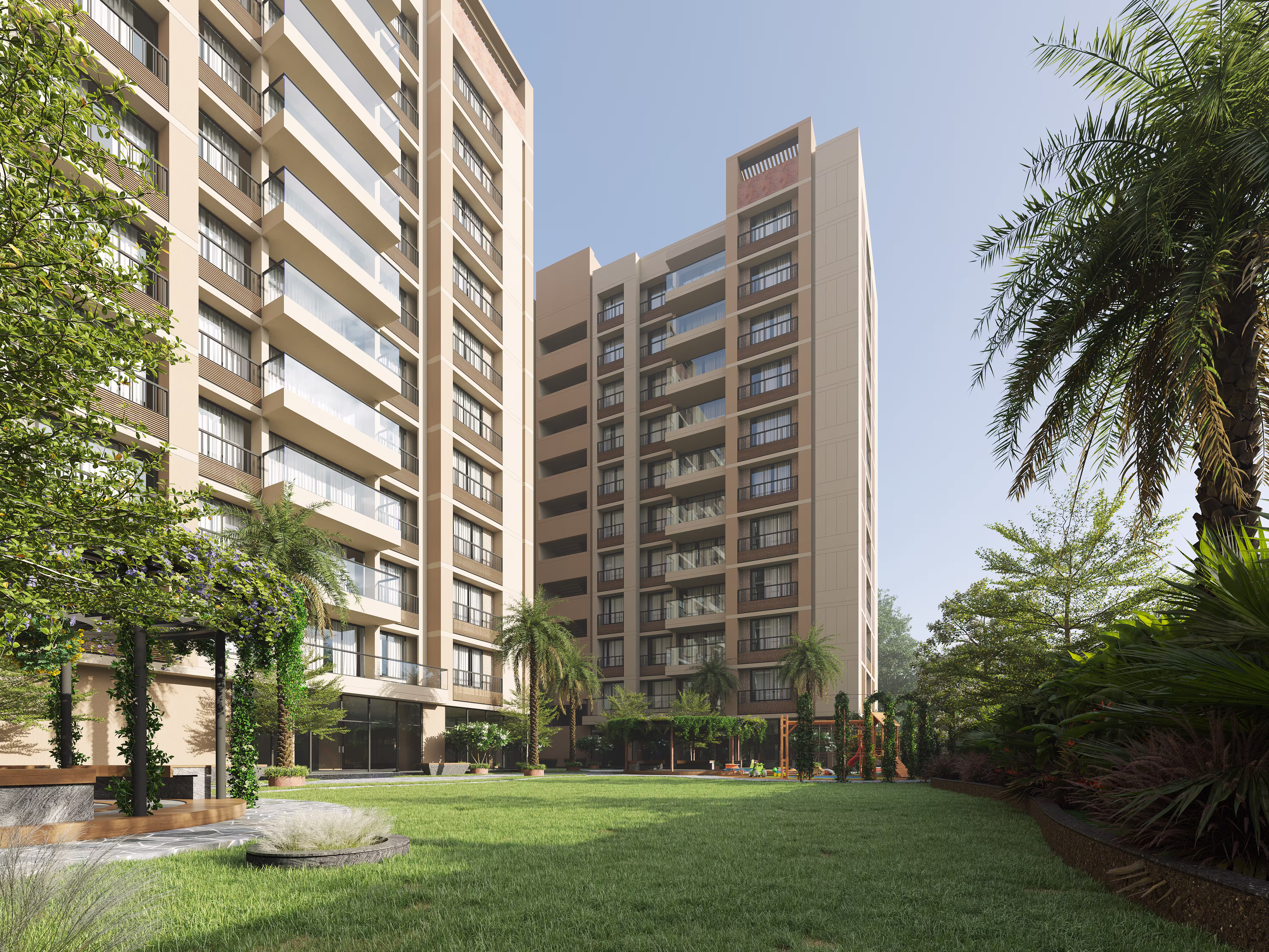 Contemporary architectural design with sustainable features